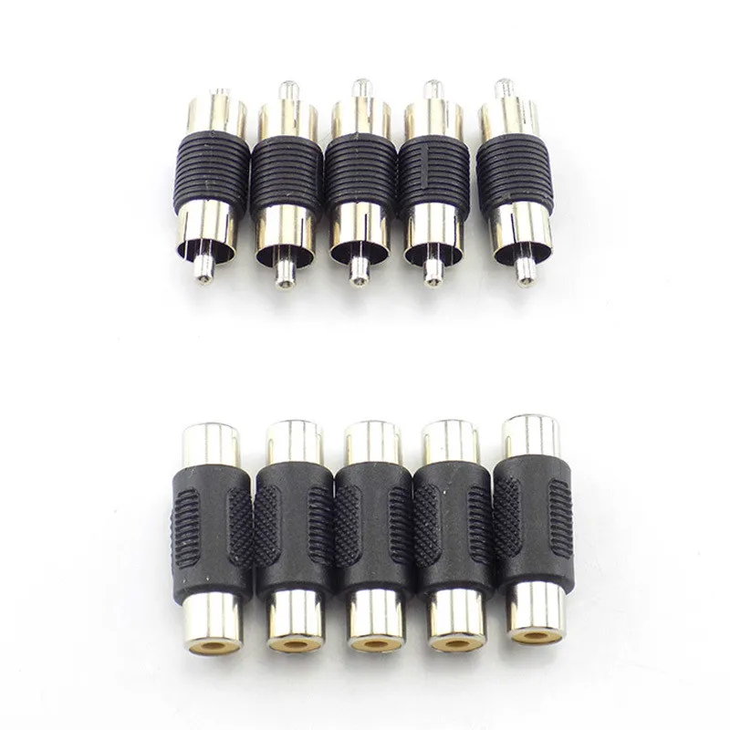5pcs 10pcs RCA Female to Female Coupler Plug Audio Video Cable Jack Plug Adapter Converter RCA Male to Male Joiner Connector