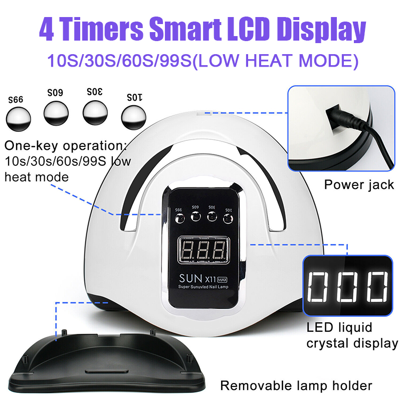 SUN X11 Max UV LED Drying Lamp Nail Lamp For Fast Curing Nails Gel Polish Nail Dryer With Auto Sensor Lampe For Manicure Salon