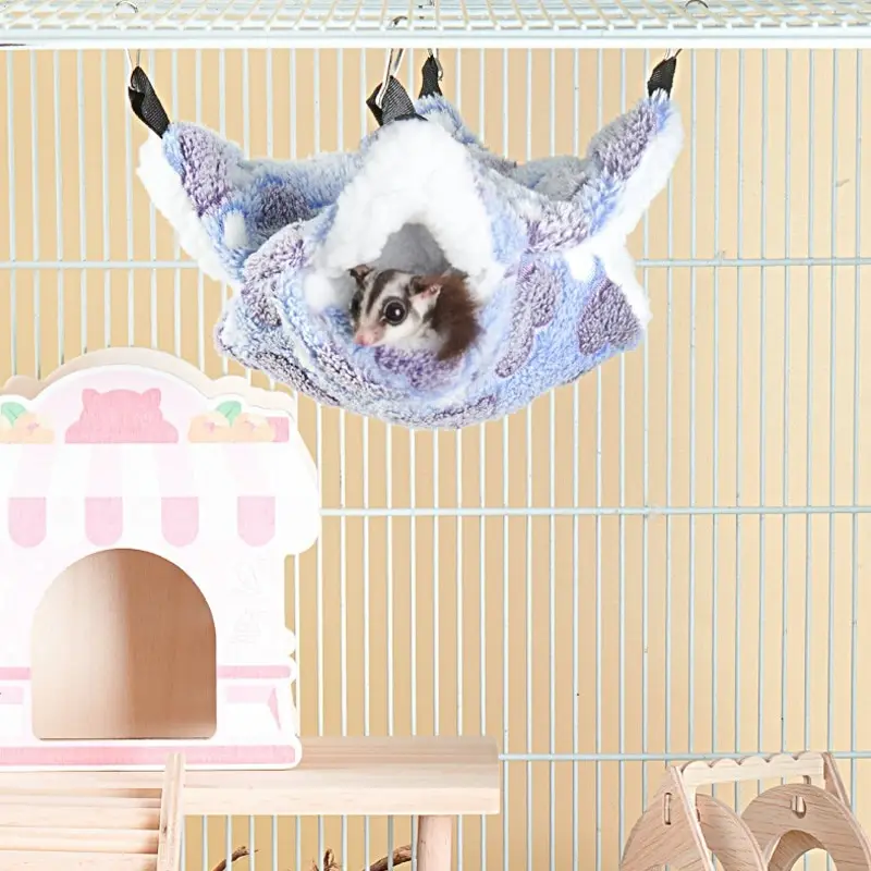 Hamster Hammock Small Pet new Hanging 2025 Bed Double Warm Thickened Honeybug Flying Squirrel Guinea Pig Hammock Pet Cage Accessories