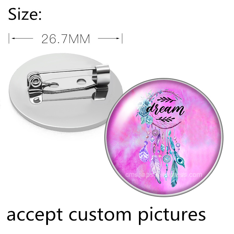 Personalize Custom Bronze Brooch Photo Logo Patterns Designed Logo Photo Gift For Family Anniversary Collar 20mm/25mm/30mm Pins
