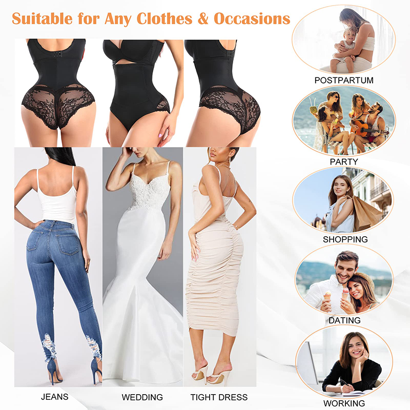High Waist Trainer Panties Body Shaper Lace Thong Slimming Belly Tummy Women Shapewear Butt Lifter Knickers Sexy Briefs S-6XL