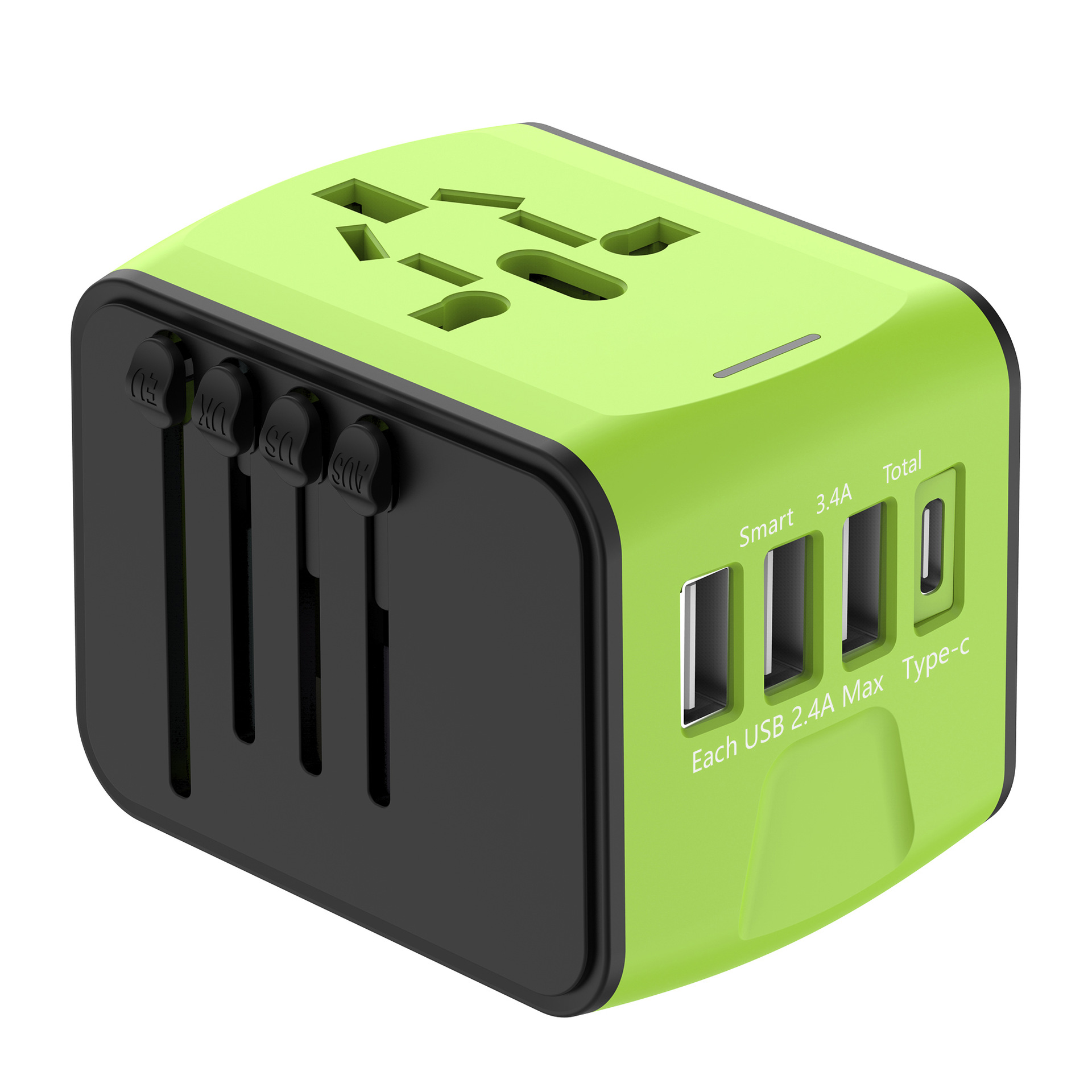 Universal Travel Adapter All-in-one Travel Charger with 3 USB Ports and 1 Type C Wall Charger for US EU UK AUS Travel