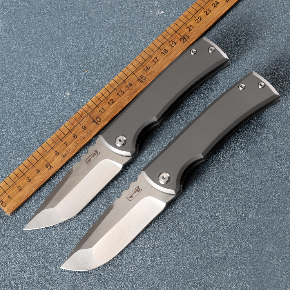 High End Flipper Folding Knife M390 Satin Blade CNC TC4 Titanium Alloy Handle Ball Bearing EDC Pocket Folder Knives Outdoor Camping Tools