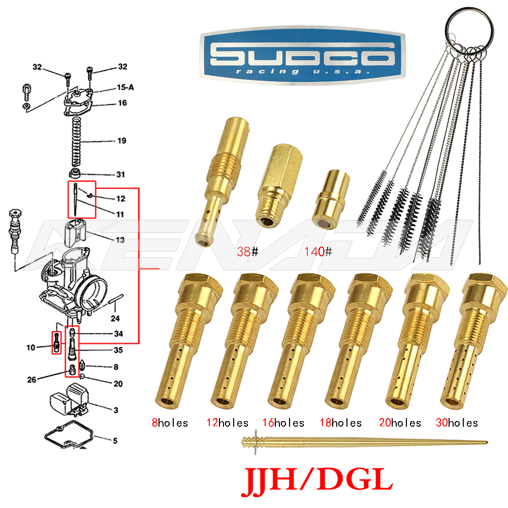 JJH/DGL Pilot Jet Main Jets nozzle sudco nozzle kit For PWK Keihin PWL PE OKO koso Carburetor Repair Kit+cleaner kit dirt jet