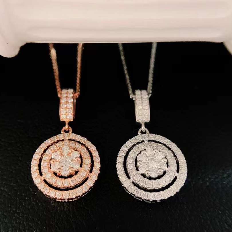 Sterg Rose Gold Topaz | Sier Circle Pendant Necklace for Women