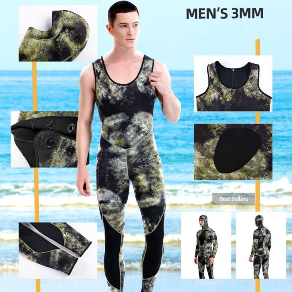 New 3MM fish hunting camouflage chloroprene rubber split diving for men's cold and warm free surfing suit H521-219
