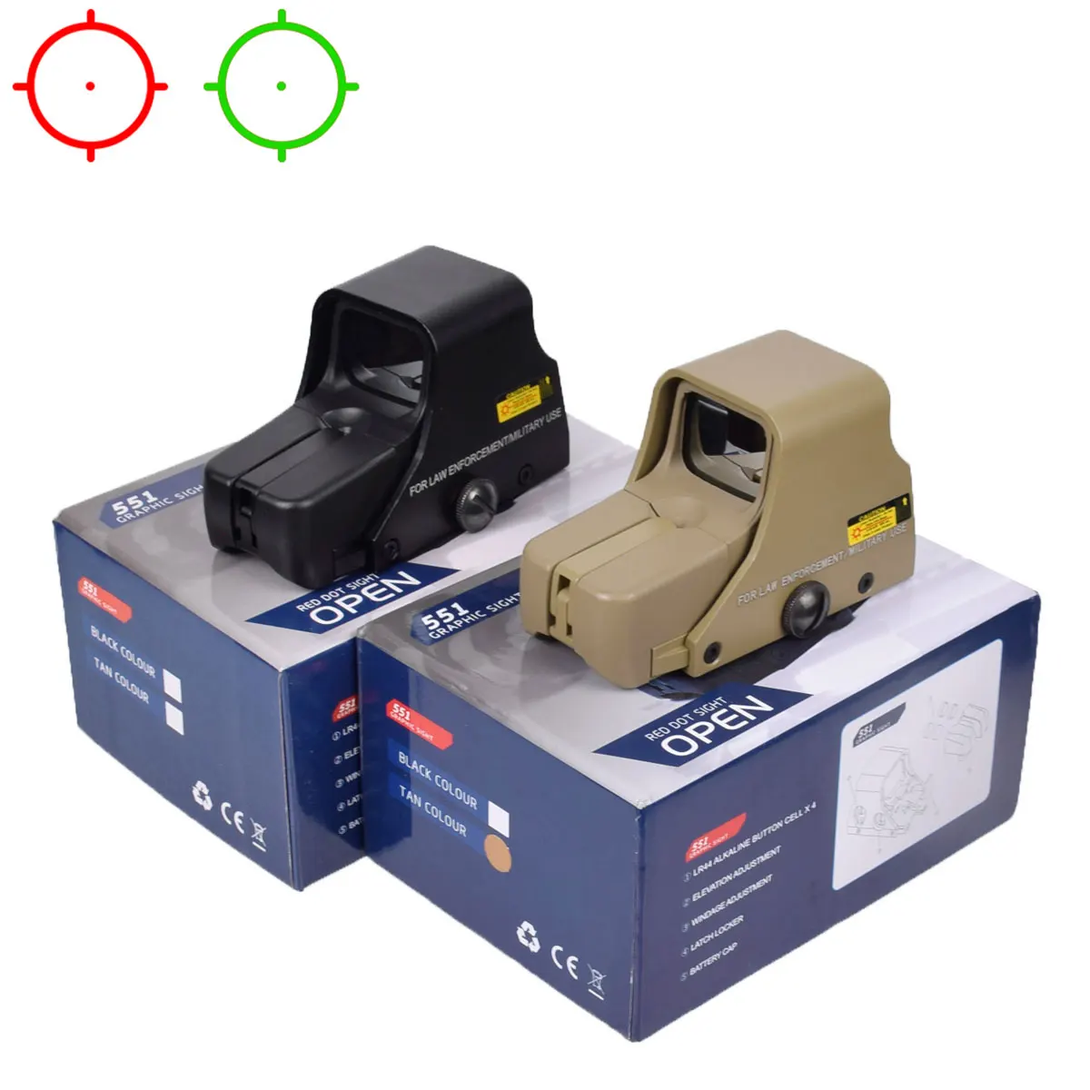 US Warehouse Holographic 551 552 553 558 Red Green Dot Scope Holosun Reflex Sight Riflescope 20mm Rail Mount Airsoft Hunting Gun