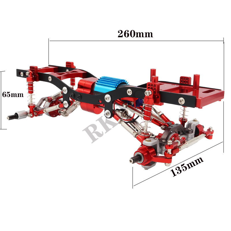 WPL Metal Frame Chassis Kit with Axle Gearbox Shock Tires for 1/16 C14 C24 C24-1 RC Car Upgrade Spare Parts Wheelbase Assemble
