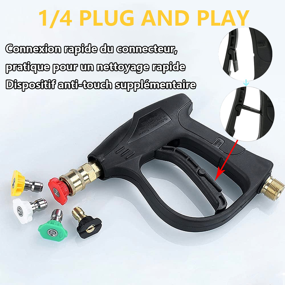 Foam Generator For Washing Adjustable Snow Foam Lance 1/4" Quick Release with 5Nozzles For Karcher Car Washer Water Gun Cleaning