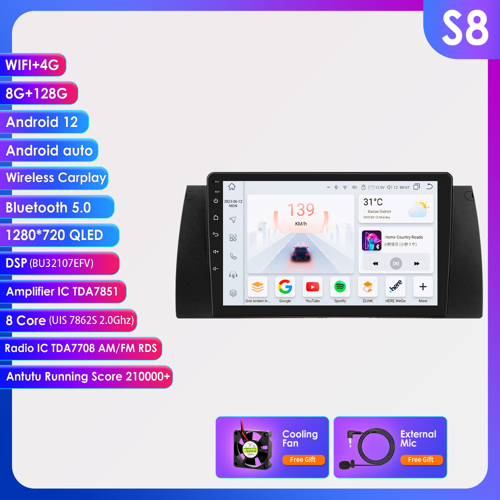 Chedux 2Din Car Radio for BMW 5 E39 1995 - 2003 E53 X5 M5 Carplay Car Multimedia GPS Speaker Som Android Auto Head Unit 7862