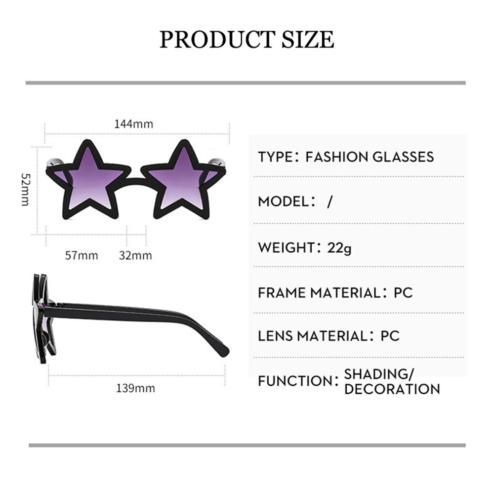 Shining Star Shape Sunglasses for Women Sun Glasses Vintage Pentagram Glasses Party Favors Summer Beach Unique Eyewear Hot Sale