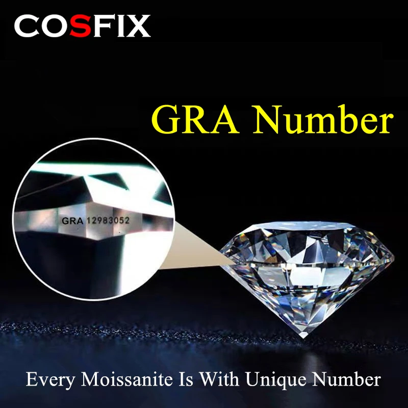 COSFIX 4-12mm Rare Baguette Cut Moissanite Loose Stones D Color VVS1 Rectangle Baguette Shape Certified Moissanite Diamonds