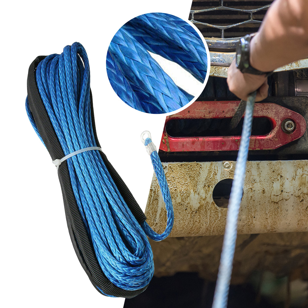15M 7700LBs Synthetic Winch Rope Line Recovery Cable For Jeep Off Road 4WD ATV UTV Truck Boat SUV Synthetic Winch Towing Rope