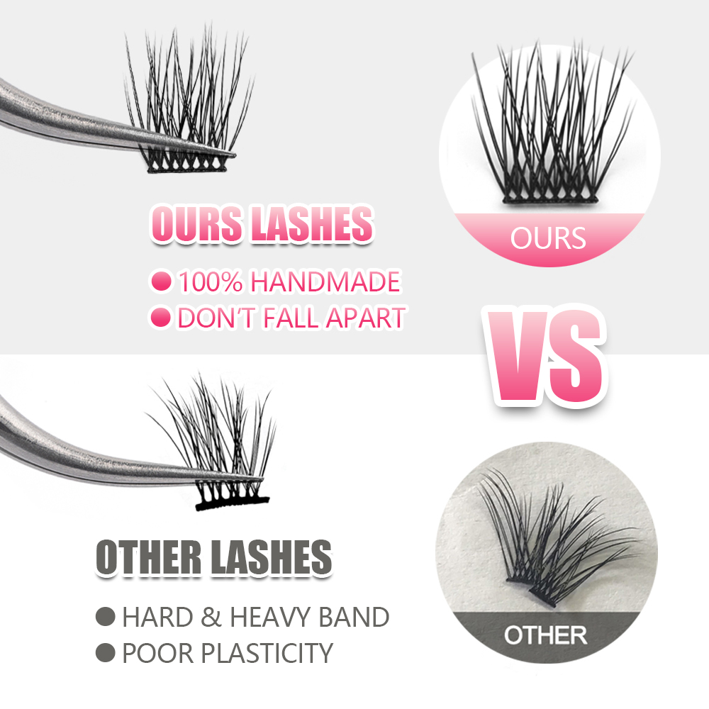 MASSCAKU 12Lines DIY Clusters Premade Fans Lashes Extensions Natural Soft 2025 Individual new Segmented Eyelashes Bundles Makeup Cilia