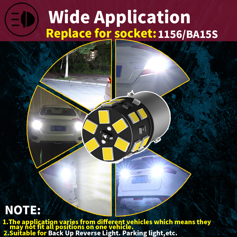 2pcs LED Backup Light Blub Reverse Lamp P21W 7506 BA15S Canbus For C30 C70 S40 S60 S70 S80 V40 V50 V60 V70 XC60 XC70 XC90