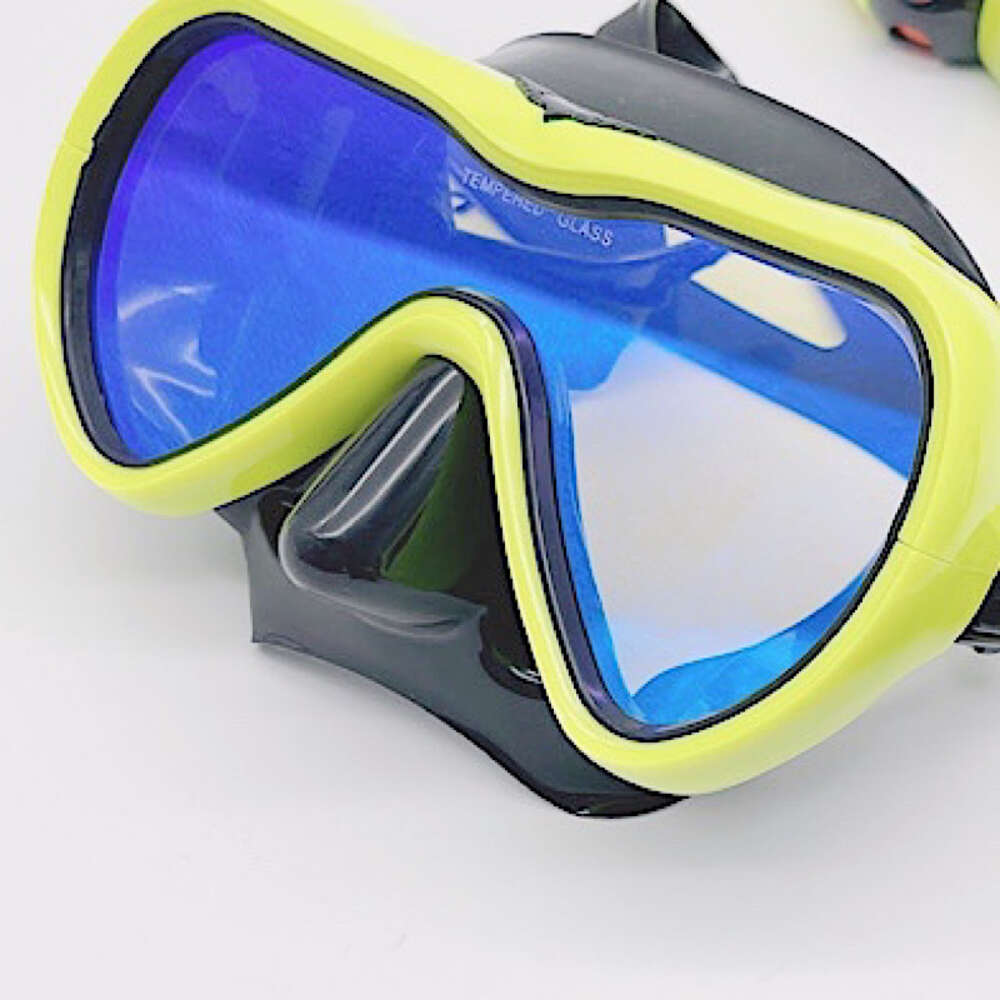 Ddmytiger Professional Snorkeling Two Piece Breathing Tube Set For Men And Women Adult Large Frame Silicone Face Diving Goggles H