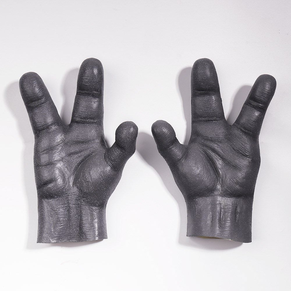 51 Area Alien Mask Gloves Cosplay UFO Big Eyes Extraterrestrial Organism Monster Latex Helmet Hands Halloween Party Costume Prop