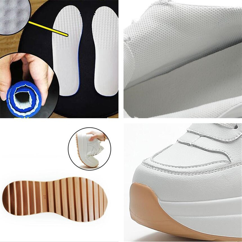 Women Platform Trainers Genuine Leather Autumn Winter Sneakers 10CM Heels Wedges Shoes Breathable Height Increased Sneaker Woman