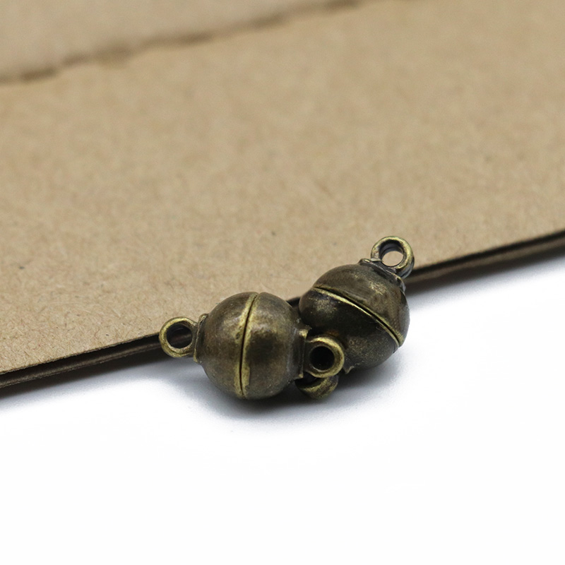 Mibrow 10pcs Copper 6/8/10/12mm Round Ball Strong Magnetic Clasps Fit Bracelets Necklace End Clasp Connectors Jewelry Making