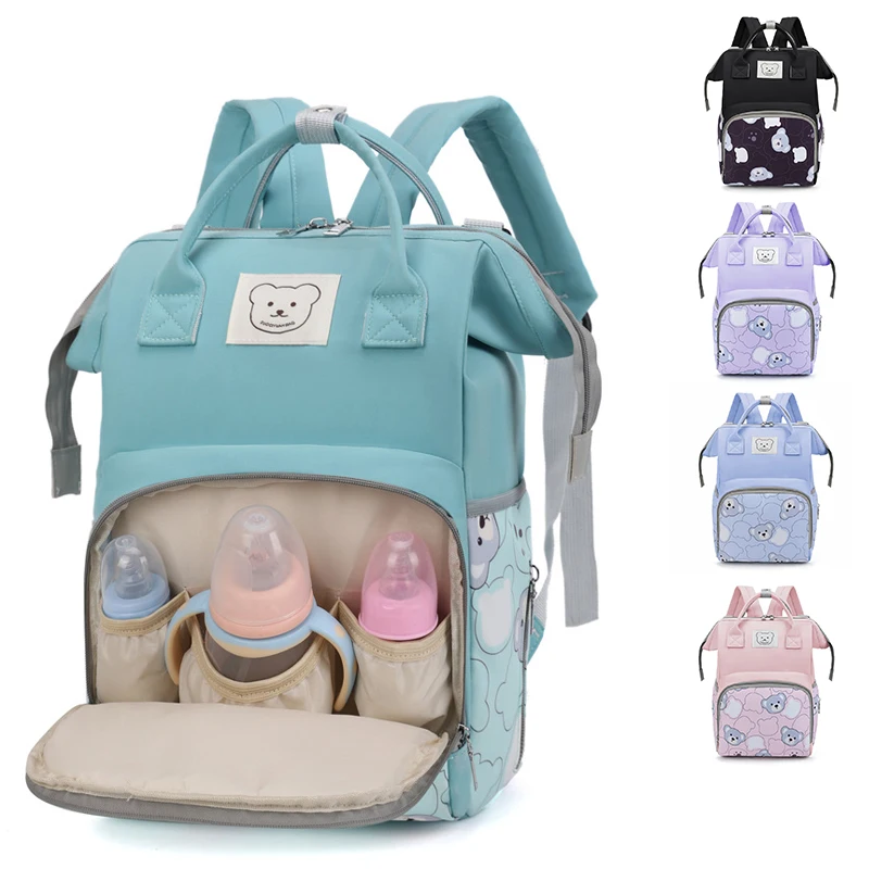 Baby Diaper Bag Waterproof Backpack Animal Prints Bear Mummy Maternity Backpack Nappy Changing Baby Nursing Bags for Mom