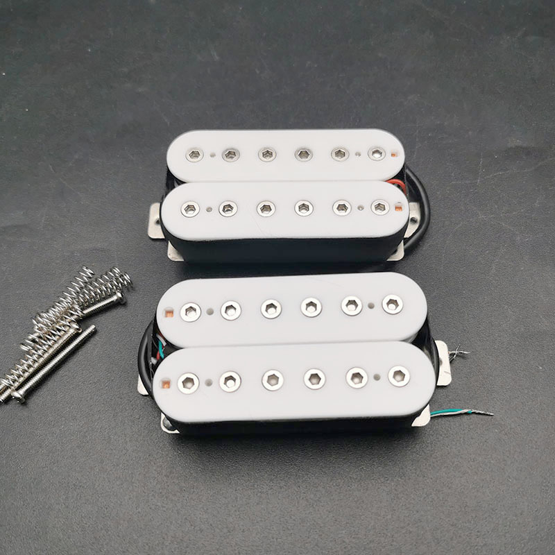 Vintage Alnico 5 Humbucker Coil Splitting Neck-7.5K/Bridge 15K Double Coil Electric Guitar Pickup Guitar Parts Warm Sound White
