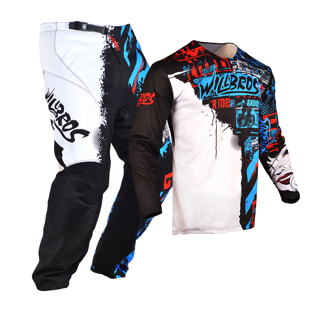 Motocross Gear Set Jersey Pants Enduro Outfit MX Combo BMX DH ATV Dirt Bike Suit Willbros Motorcycle Moto Off-road Kits For Men