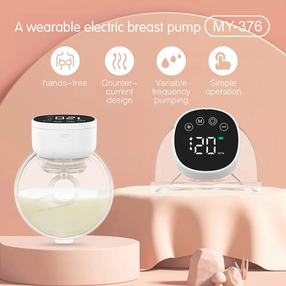 2/1pcs Wearable Breast Pump BPA-free Portable Electric Breast Pump Hands Free Low Noise new Milk 2025 Collector for Breastfeeding