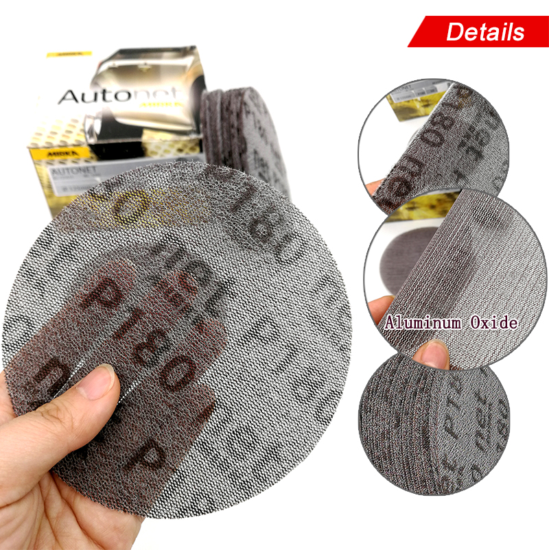 15/25PCS 5 Inch 125mm Mesh Dust-free Anti-blocking Hook&Loop Sanding Discs Round Abrasive Sandpaper 80-320 Grit Decorate Paper