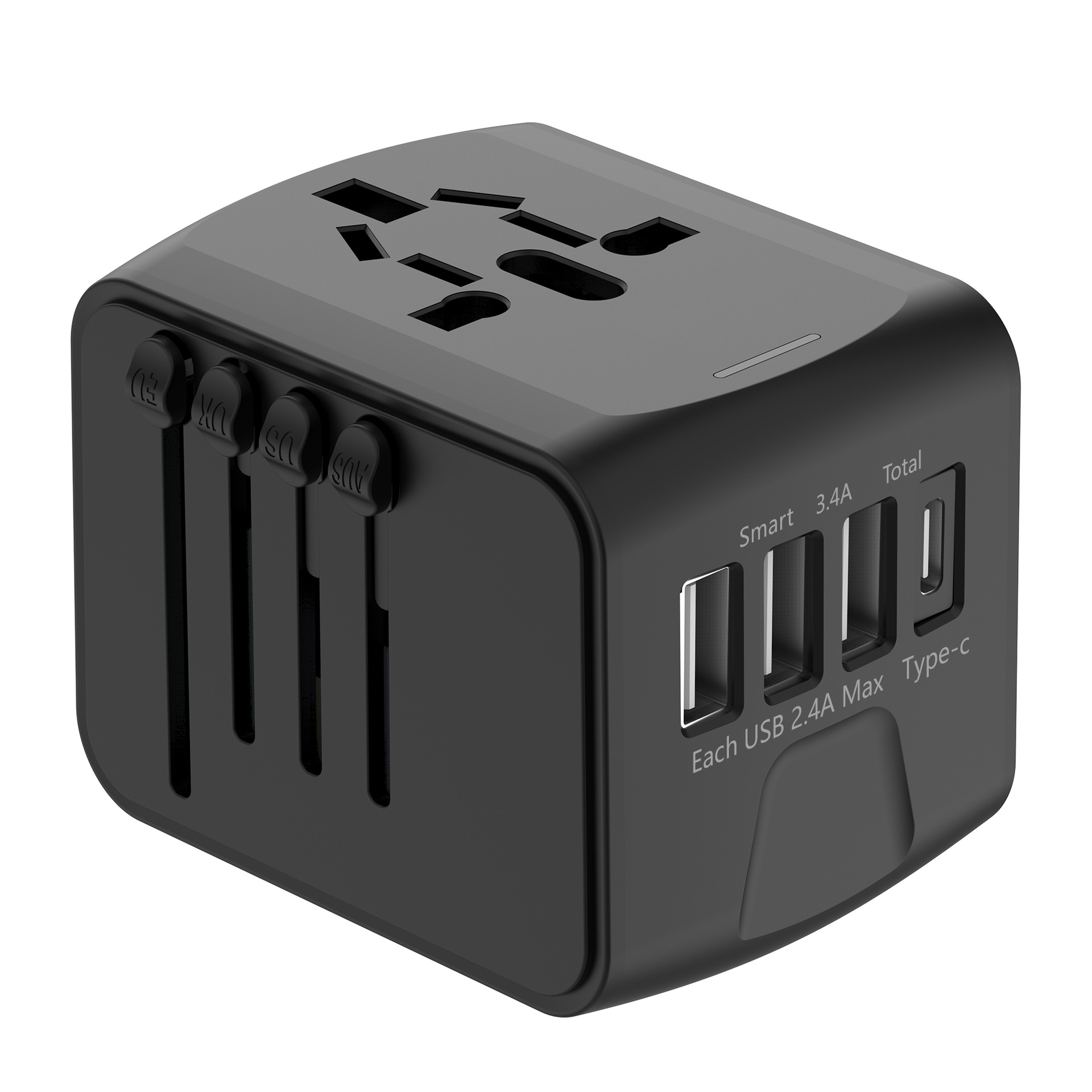 Universal Travel Adapter All-in-one Travel Charger with 3 USB Ports and 1 Type C Wall Charger for US EU UK AUS Travel