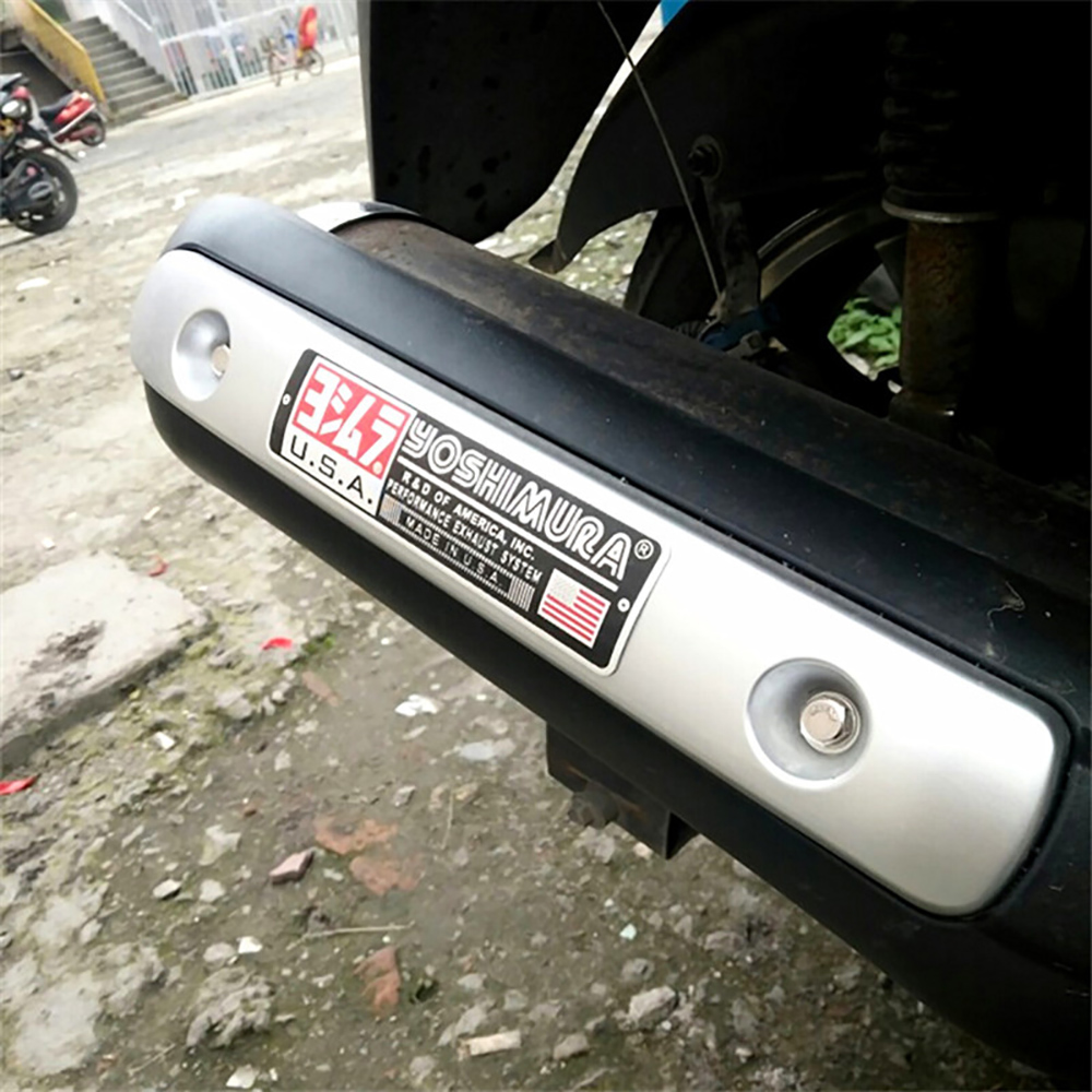 Motorcycle Exhaust Pipes Decal Sticker Aluminium 3D Heat-resistant Muffler Decals Sticker For Yoshimura Honda Yamaha Suzuki BMW