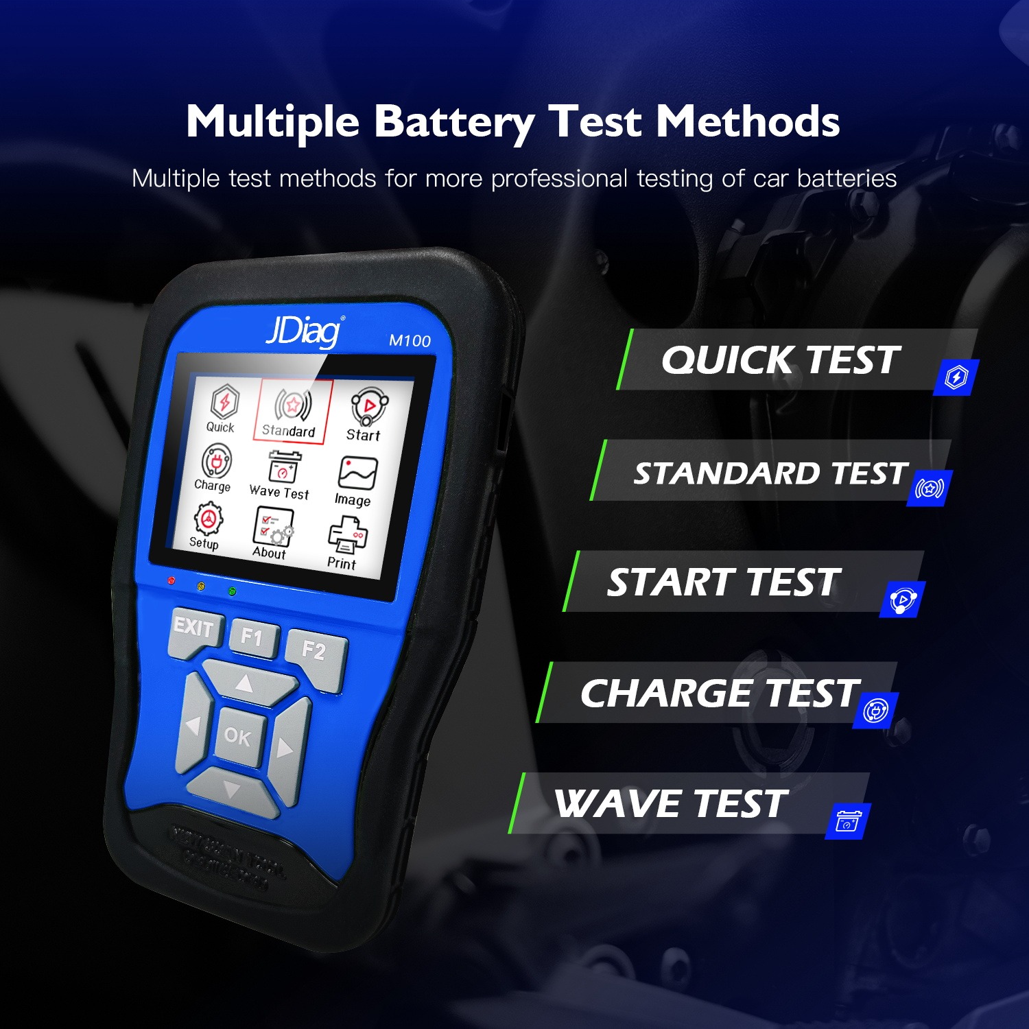 JDiag M100 Motorcycle Diagnostic Scanner Moto Fault Diagnostic Tool Motorbike Code Reader with Multiple Language