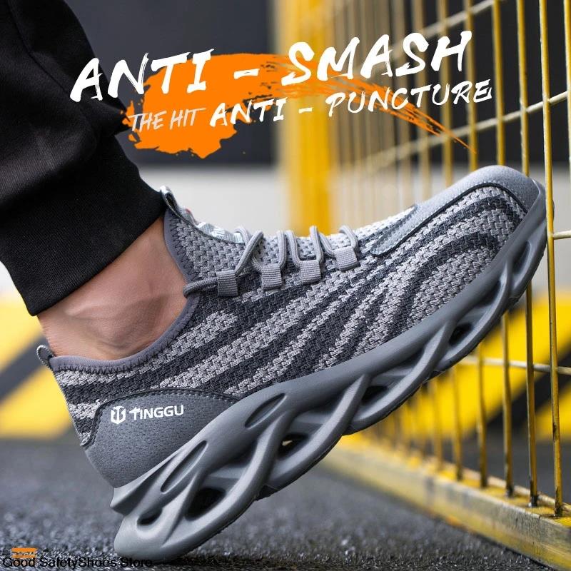 Men's Lightweight Steel Toe Cap Safety Working Shoes Puncture-Proof Work Sneakers Men Boots 48 c34f