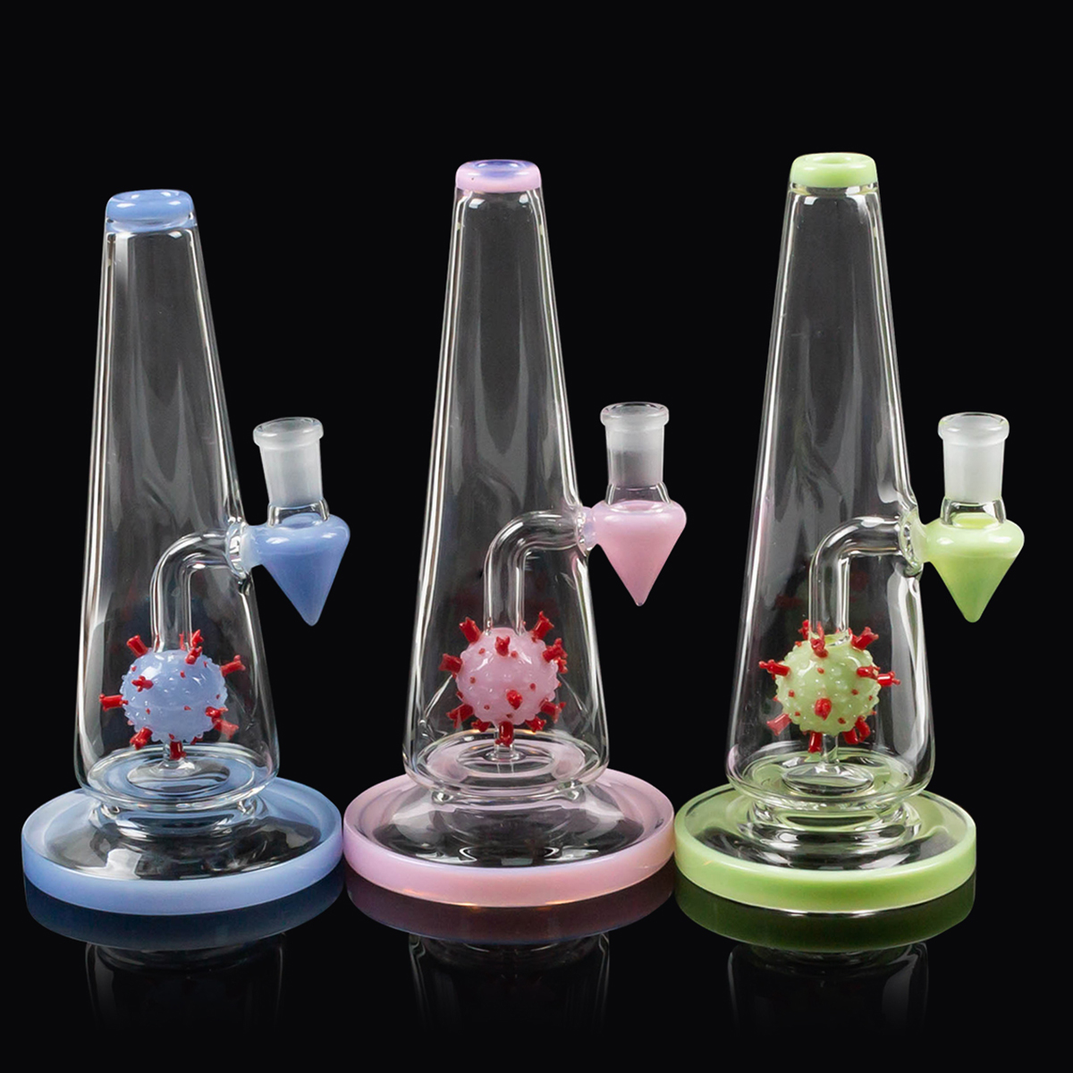 8.66Inch Cone Glass Bong Hookah With Unique Style Thick Glass 14mm Female For Smoking H603