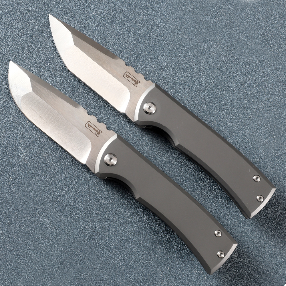 High End Flipper Folding Knife M390 Satin Blade CNC TC4 Titanium Alloy Handle Ball Bearing EDC Pocket Folder Knives Outdoor Camping Tools