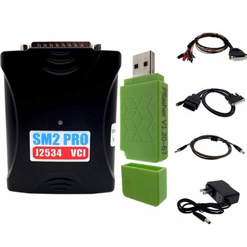 Sm2 Pro J2534 Vci Ecu Programmer Read Scanmatik 2 Pro Flash 67 in 1 Pcm Bench Car Computer Diagnostic Instrument US Plug