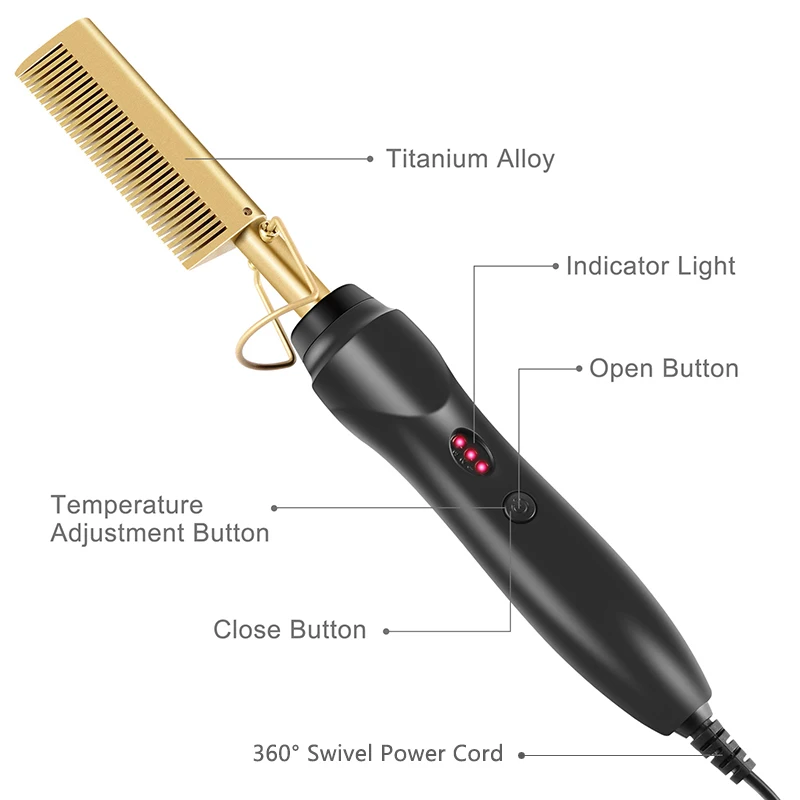2 in 1 Electric Hot Heating Hair Brushes Comb Hair Straightener Curler Wet Dry Hair Iron Straightening Brush Hair Styling Tool