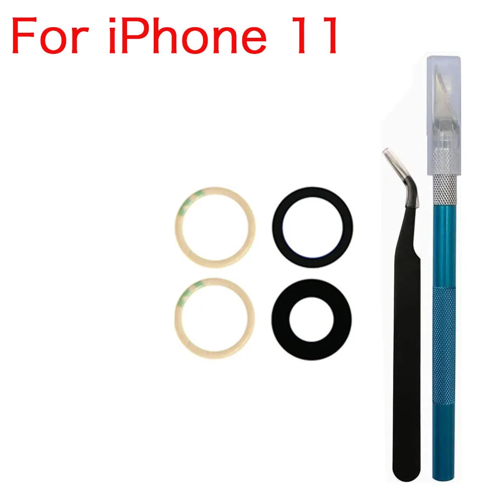 Back Rear Camera Glass Lens with Adhesive And Repair Tool Kit For iPhone X XR XS 11 12 13 Mini Pro Max Replacement