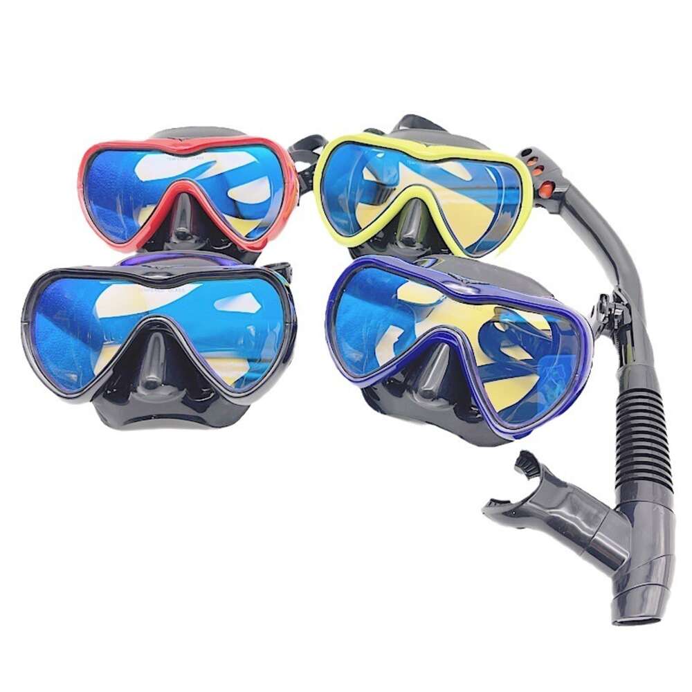 Ddmytiger Professional Snorkeling Two Piece Breathing Tube Set For Men And Women Adult Large Frame Silicone Face Diving Goggles H