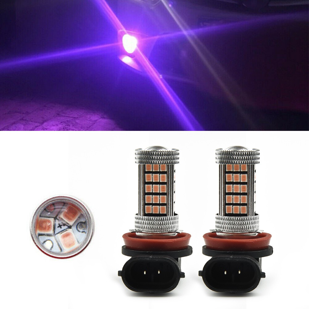 Universal Pink Purple H11/H8 LED Fog Driving Lights DRL Bulbs Car Accessories Automobiles Signal Lights