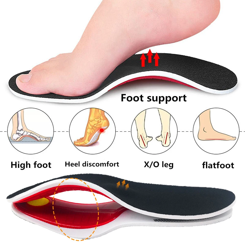 1 Pair Premium Orthotic Gel High Arch Support Insoles Gel Pad 3D Arch Support Flat Feet Women Men Orthopedic Foot Pain Unisex