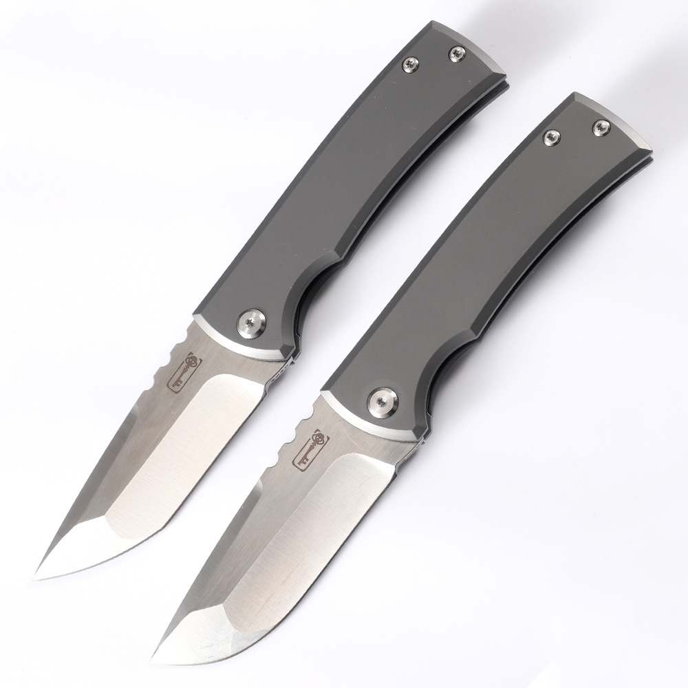High End Flipper Folding Knife M390 Satin Blade CNC TC4 Titanium Alloy Handle Ball Bearing EDC Pocket Folder Knives Outdoor Camping Tools