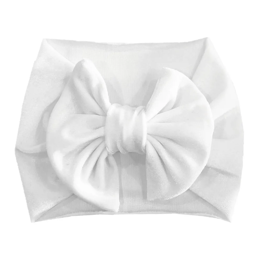 New Velvet Baby Headband Turban Big Bowknot Baby Girl Headband For Newborn Bow Hair Band Children Kid Head Wrap Hair Accessories