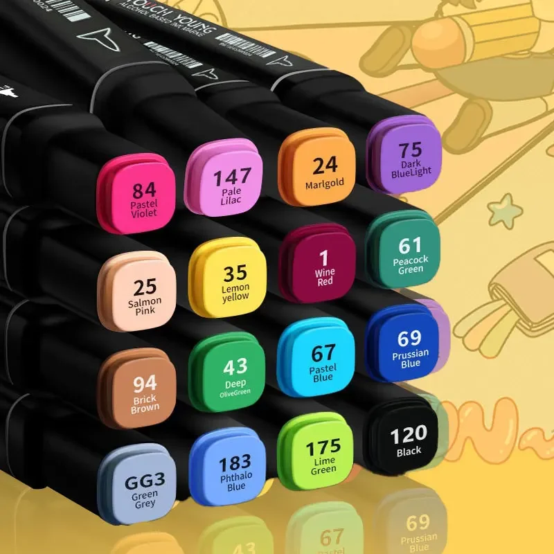 Manga Marker Pens Set Colored Double Ends Brush Pen Drawing sketch Art supplies Stationery Lettering Markers School supplies