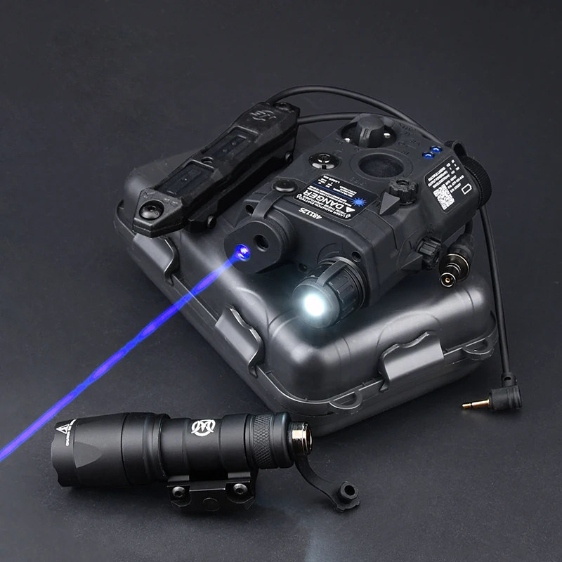 Tactical PEQ 15 Green IR Laser + M300 A WADSN Flashlight + Remote Dual control Pressure Switch Red Dot Ray Hunting Battery Box