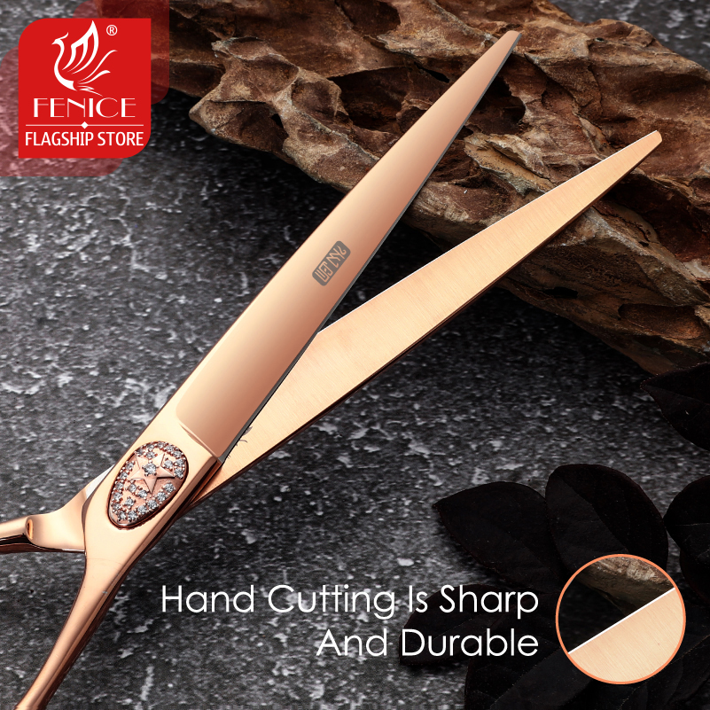 Fenice Dog Scissors 7/7.5 Inch VG10 Steel Professional Dog Cutting Grooming Pet Scissors for Dog Straight Grooming Shears