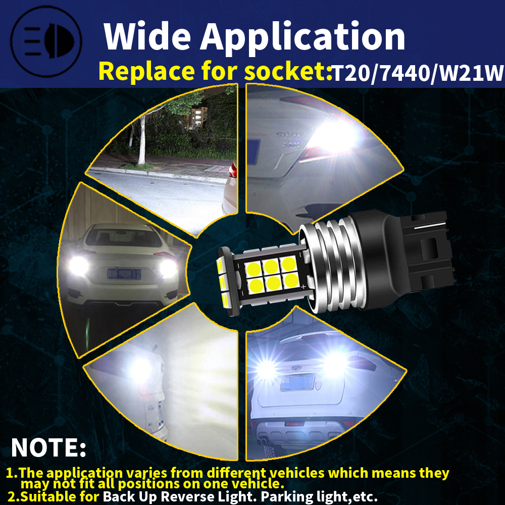 2x LED Light Blub Reverse Lamp W21W 7440 T20 For Honda Accord Civic 7 8 CR-V 2 3 4 Fit FR-V Legend S2000 Pilot Ridgeline