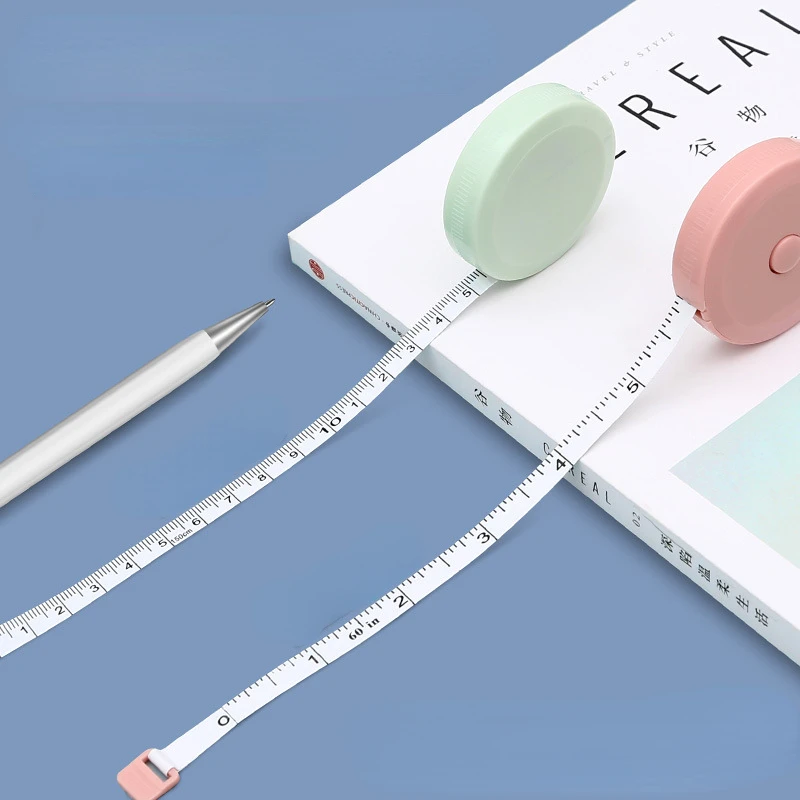 Solid Color Doubleside cm Inches Retractable Tape Ruler with Buckle for Tailor Soft Dressmaking Sewing Accessories 5