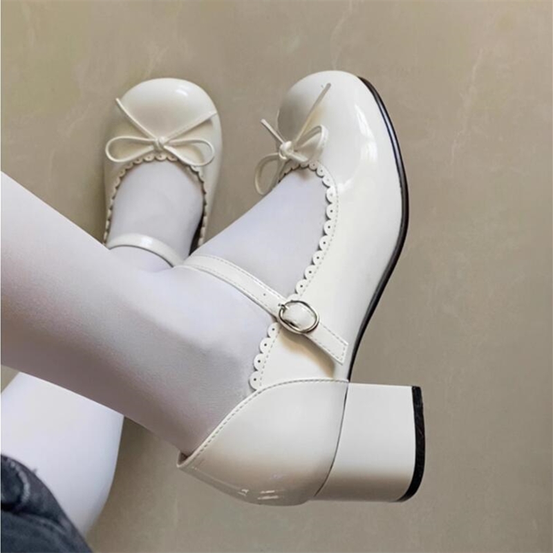 Women's AIYUQI Lolita 2024 New Japanese Bow Preppy Style Girls JK Asahi Mary Jane Shoes Women d9ea