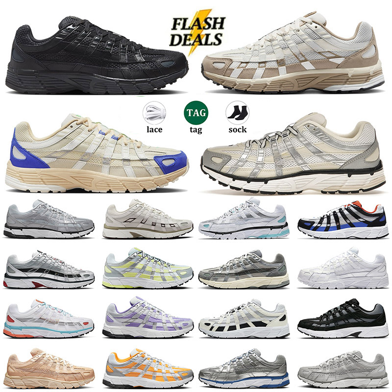 Designer Running Shoes for Men Women Sneakers P6000 Triple Black White Khaki Wolf Grey Metallic Sier Racer Blue Womens Outdoor Sport Trainers 36-45