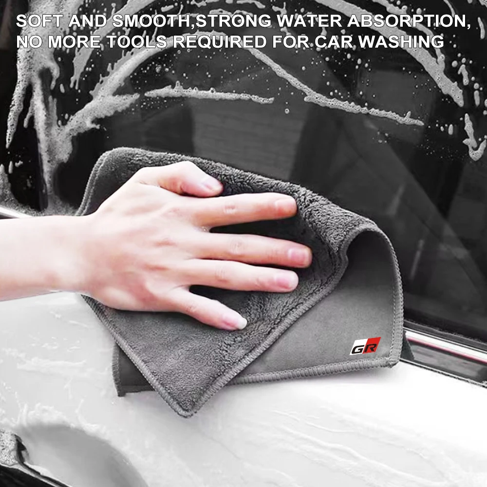 Car Cleaning Cloth Towel Auto Accessories For TOYOTA GR new Yaris Sport Gazoo Racing Corolla Supra 86 2025 Hilux C-HR Cross Prius Harrier